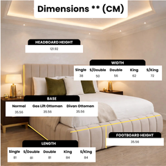 Wilson Double and king size Cream Bed Frame - Macbabeds