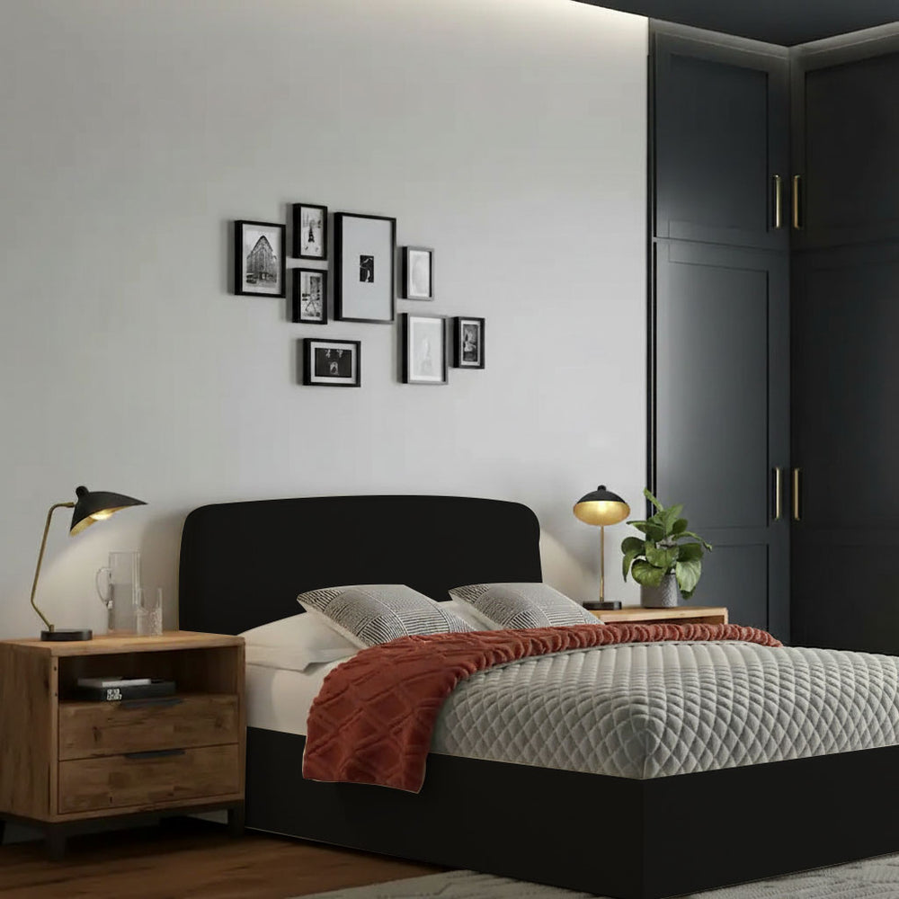 Monroe Ottoman Bed – Curved Headboard & Hidden Storage (All UK Sizes) - Macbabeds