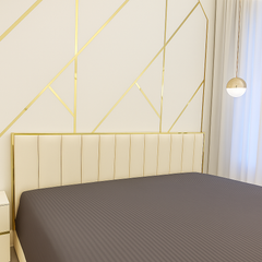 The Santorini Cream & Gold Ottoman Storage Bed