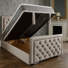 Ascot Diamond Velvet Bed in Grey Upholstery
Luxury Upholstered Bed with Diamond Tufted Headboard
Modern Velvet Bed Frame with Footboard
Plush Velvet Bed with Chrome Feet