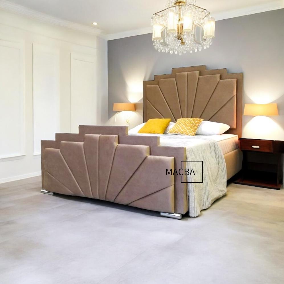 Darwin Rise Panel Designer Bed Frame - Macbabeds