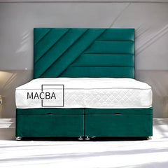 Phoenix Plush Ottoman Gas Lift Fabric storage Bed - Macbabeds