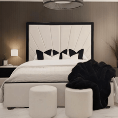 Yardley Cream and Black Sunburst Bed