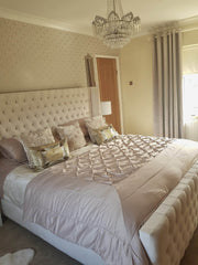 The Astoria Cream Velvet Bed Frame - Macbabeds