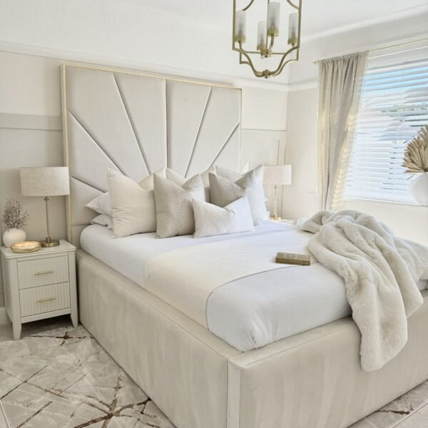 The Astoria Sunburst Velvet Bed - Macbabeds