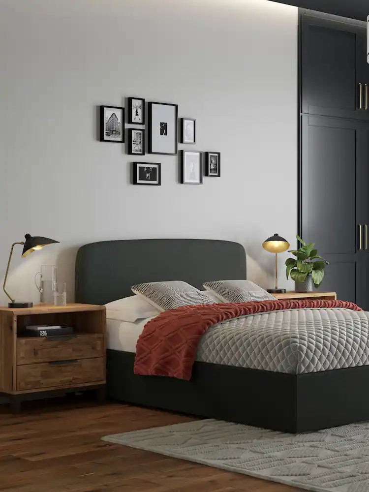 Monroe Ottoman Bed – Curved Headboard & Hidden Storage (All UK Sizes) - Macbabeds