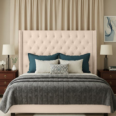 Serenity Royale Storage Bed – Luxury Upholstered Gas Lift Bed With Wingback Headboard - Macbabeds