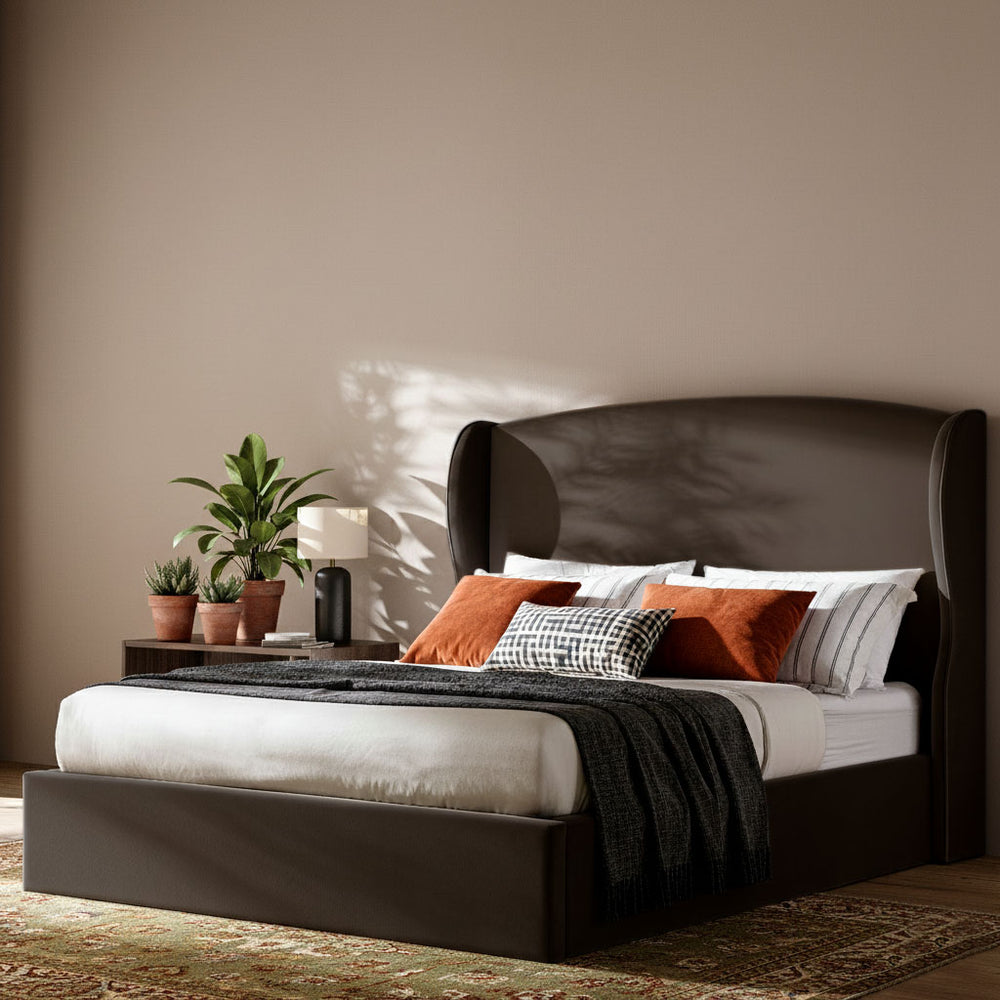 Hearthside Wing Upholstered Bed - Macbabeds