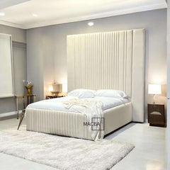 Mona Liza Multi Panel Oversize Extended Headboard Bed - Macbabeds