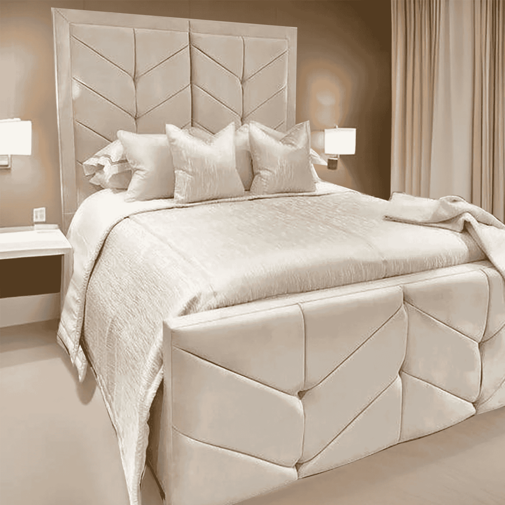 Davies Chevron Velvet Bed - Macbabeds