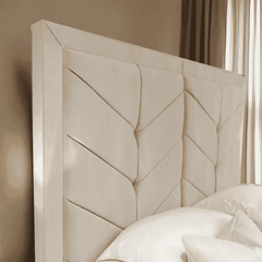 Davies Chevron Velvet Bed - Macbabeds