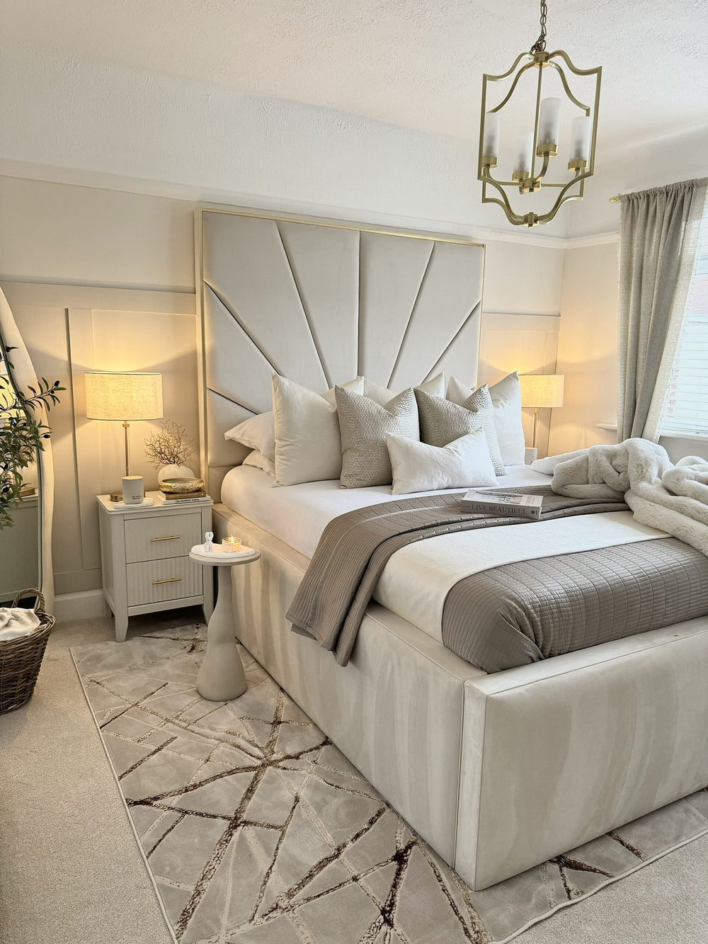 The Astoria Sunburst Velvet Bed - Macbabeds