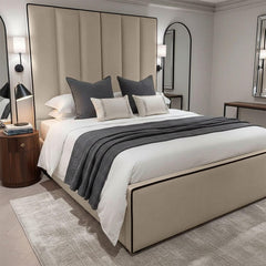 Herringbone Luxury Panelled Bed with Tall headboard - Macbabeds