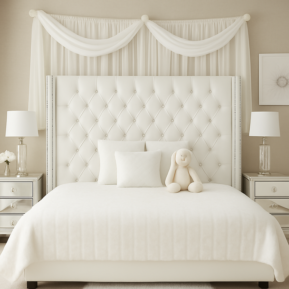 Serenity Royale Storage Bed – Luxury Upholstered Gas Lift Bed With Wingback Headboard - Macbabeds