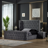 Luxury Upholstered Bed with Gas Lift Storage Option