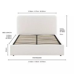 DUSK Boucle Upholstered Bed Frame Ottoman Gas Lift Bed - Macbabeds