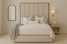 Luxe Panel Velvet Bed with Black Piping