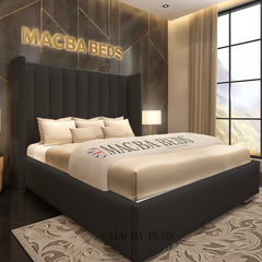 The Coralie Cream Upholstered Wing Bed – front view

Cream velvet wingback bed frame UK

Luxury upholstered bed with tall headboard

Side view of The Coralie Cream Velvet Bed