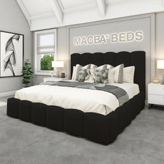 Macba Beds – Aspen Luxury Bed with Cube Upholstery & Ottoman Storage
