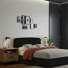 Monroe Ottoman Bed Frame with Curved Headboard – Upholstered Gas Lift Storage (All UK Sizes)