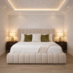 Wilson Double and king size Cream Bed Frame