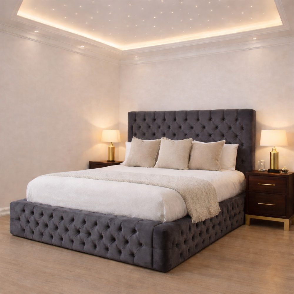 Luxury Velvet Upholstered Tufted Bed - Macbabeds