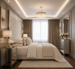 Chelsea Cream Mirrored Studded Premium Tall Headboard