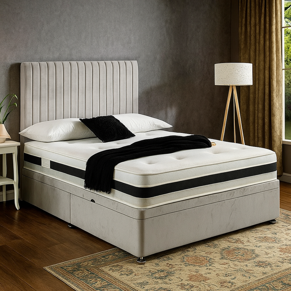 The Mayfair Ottoman Velvet Bed - Macbabeds