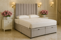 The Claridge Velvet Bed in Grey

Vertical Panel Upholstered Headboard Bed

Modern Velvet Bed Frame UK

Luxury Upholstered Bed with Storage Option