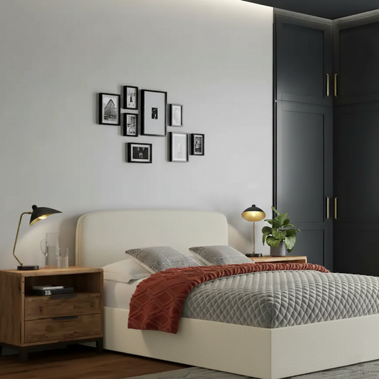 Monroe Ottoman Bed Frame with Curved Headboard – Upholstered Gas Lift Storage (All UK Sizes)