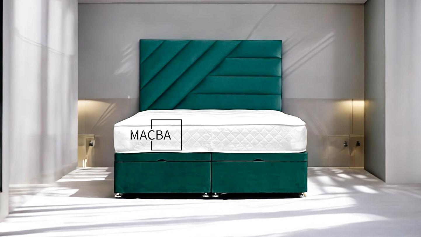 Phoenix Plush Ottoman Gas Lift Fabric storage Bed