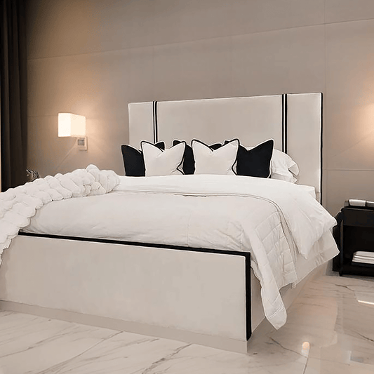 Wilson Velvet Bed with Black Contrast Borders