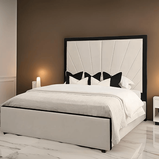 Yardley Cream and Black Sunburst Bed