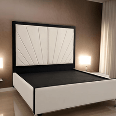 Yardley Cream and Black Sunburst Bed
