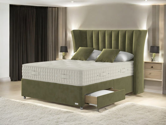 Majesty Luxe Wingback Divan Bed with Storage - Macbabeds