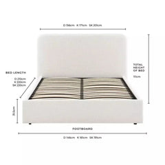 Monroe Cream Bouclé Bed frame- Macbabeds