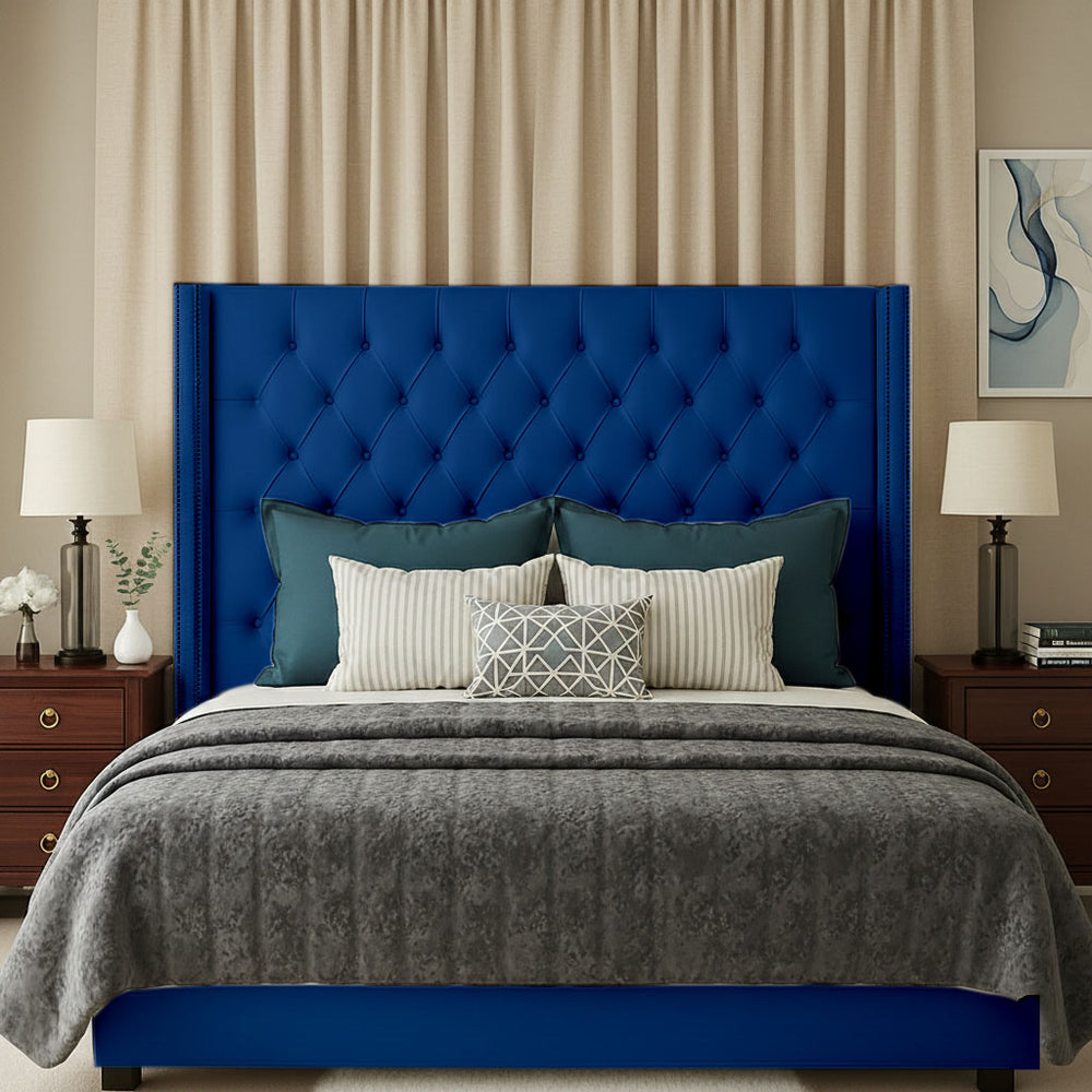 Serenity Royale Storage Bed – Luxury Upholstered Gas Lift Bed With Wingback Headboard - Macbabeds