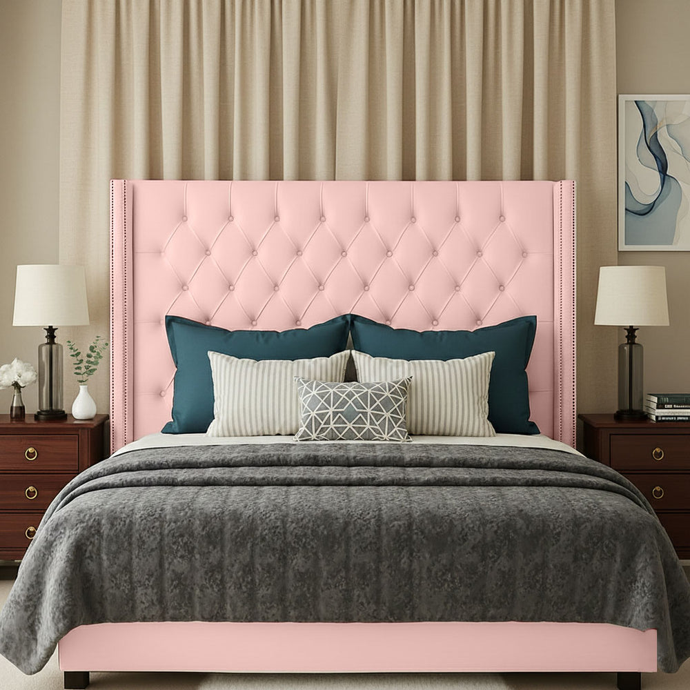 Serenity Royale Storage Bed – Luxury Upholstered Gas Lift Bed With Wingback Headboard - Macbabeds