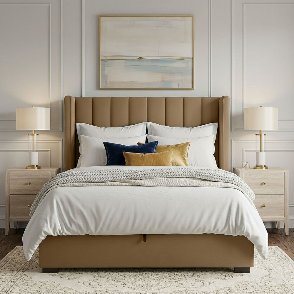 Signature Upholstered Ottoman Bed with Deep Underbed Storage - Macbabeds
