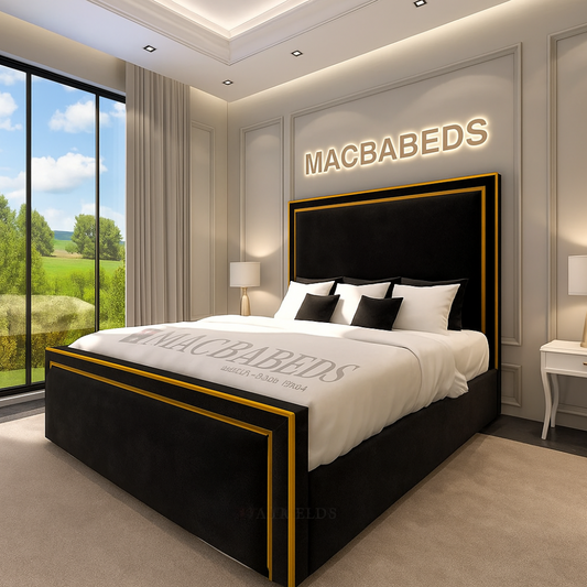 Elysium Luxury Bed with Golden Piping