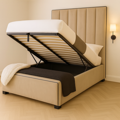 York Luxury Velvet Tall Headboard bed frame - Macbabeds