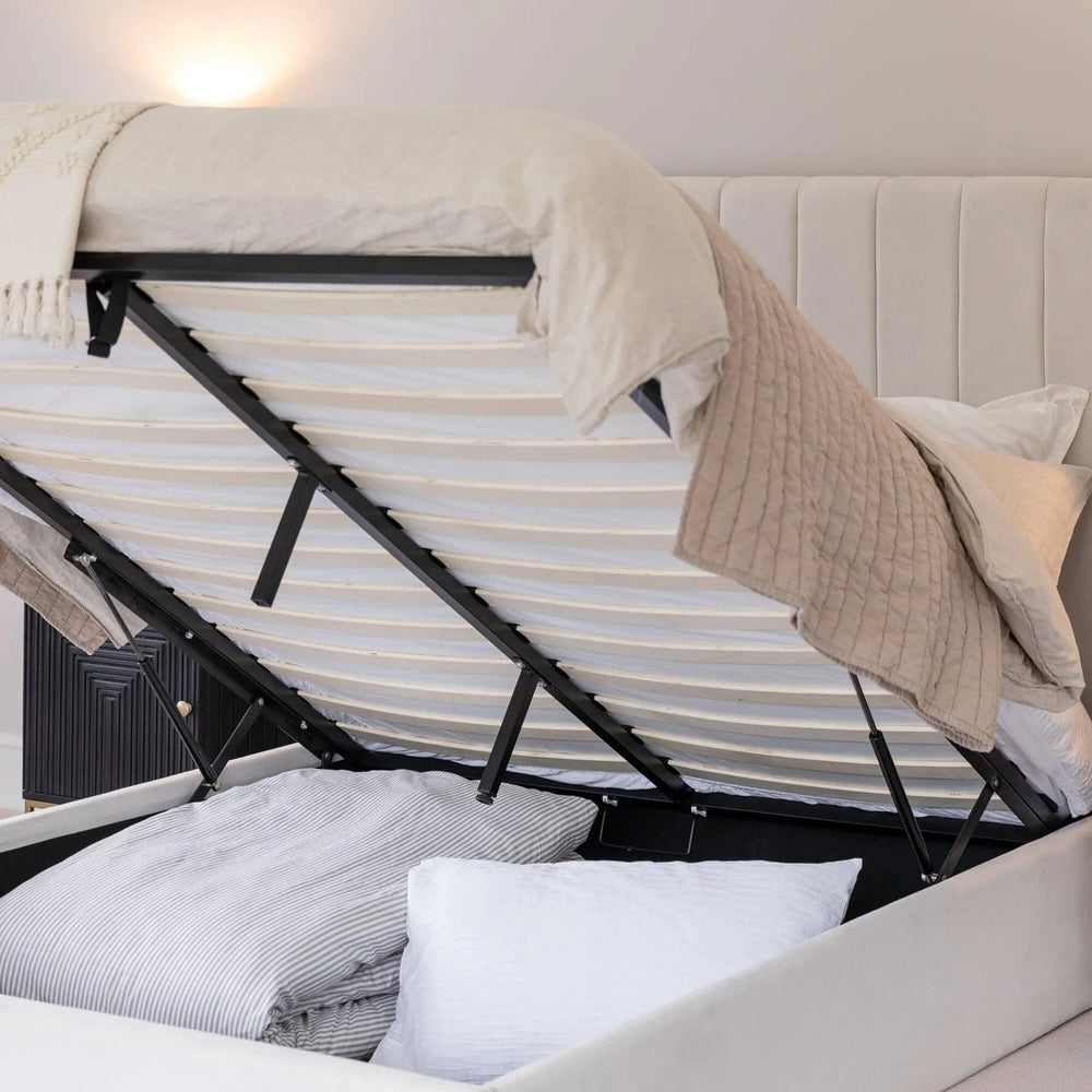 Yorkshire Upholstered Bed frame    GAS LIFT BED