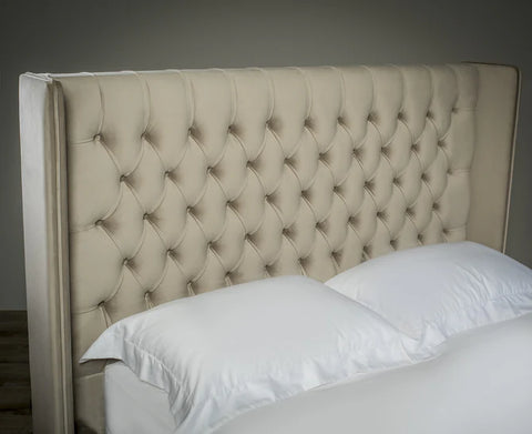 Liberty Winged Upholstered Bed Frame – Elegant Piped Design (All UK Sizes)