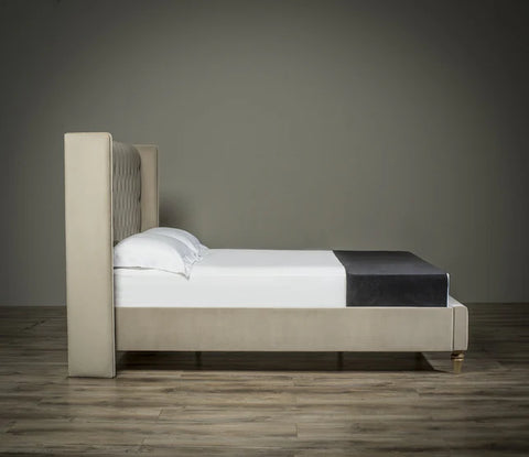 Liberty Winged Upholstered Bed Frame – Elegant Piped Design (All UK Sizes)