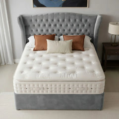 Chesterfield Luxe Wing Divan with Memory Foam Mattress - Macbabeds