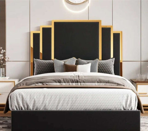 Panels Double Bed King with Gold Border Detailing - Macbabeds
