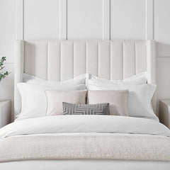 Luxury Bouclé Upholstered Platform Bed with Gas Lift Storage