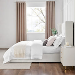 Luxury Bouclé Upholstered Platform Bed with Gas Lift Storage