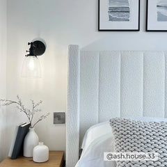 Luxury Bouclé Upholstered Platform Bed with Gas Lift Storage