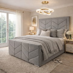 Davies Chevron Velvet Bed - Macbabeds